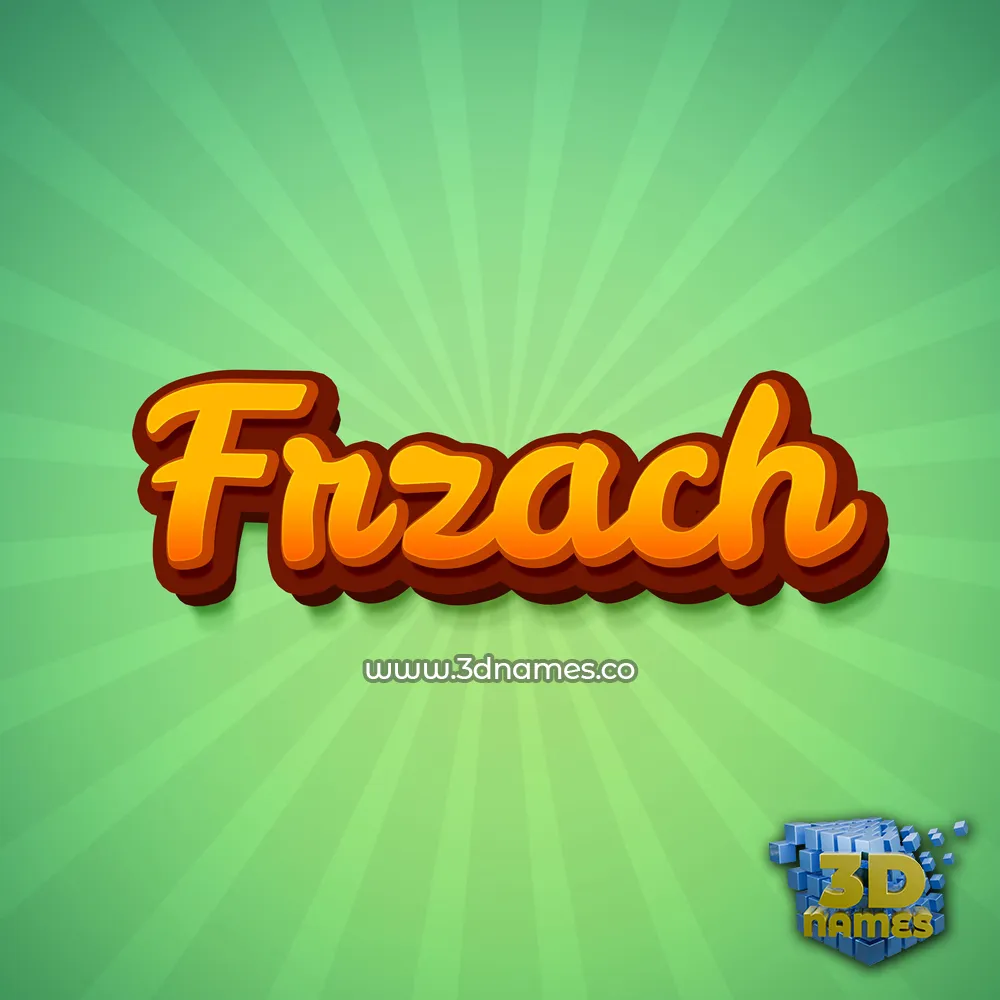 frzach in Green Rays style - 3D name wallpaper