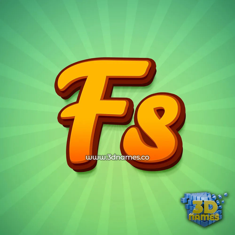 fs in Green Rays style - 3D name wallpaper