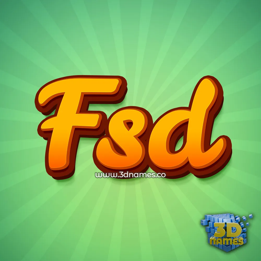 fsd in Green Rays style - 3D name wallpaper
