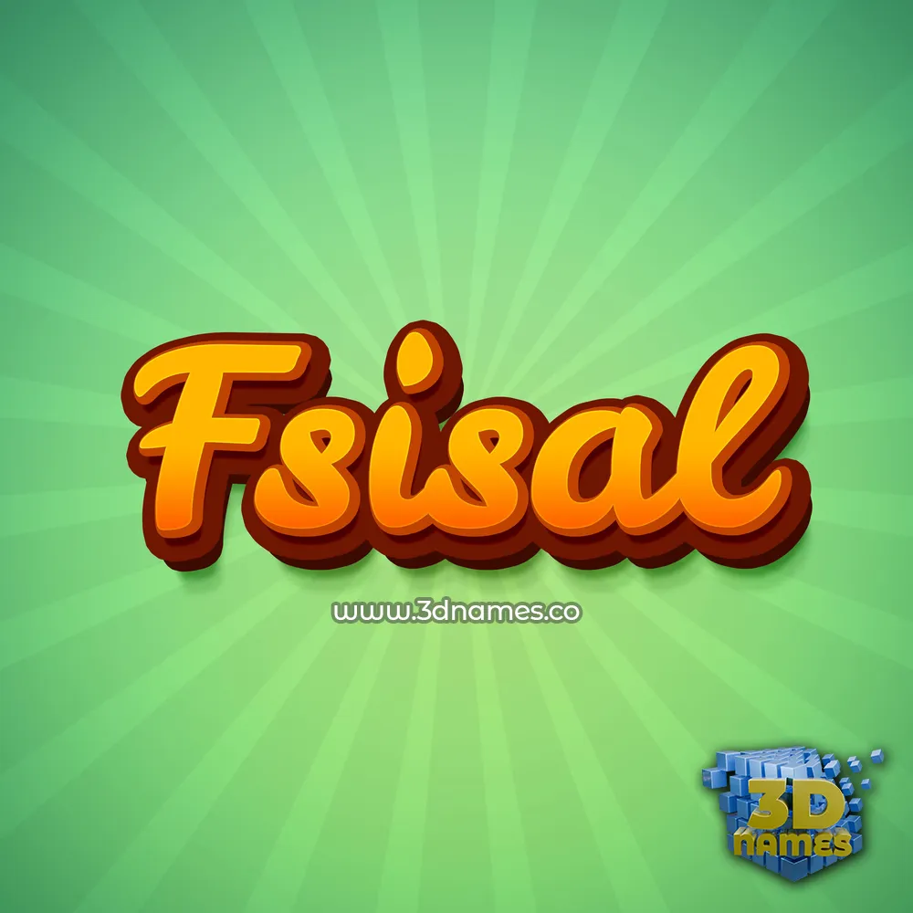 fsisal in Green Rays style - 3D name wallpaper