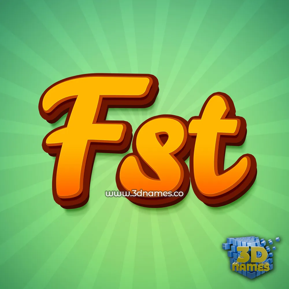 fst in Green Rays style - 3D name wallpaper