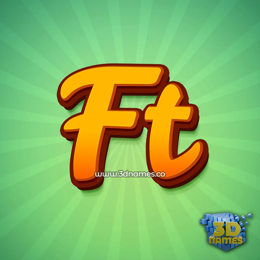 ft in Green Rays style - 3D name wallpaper