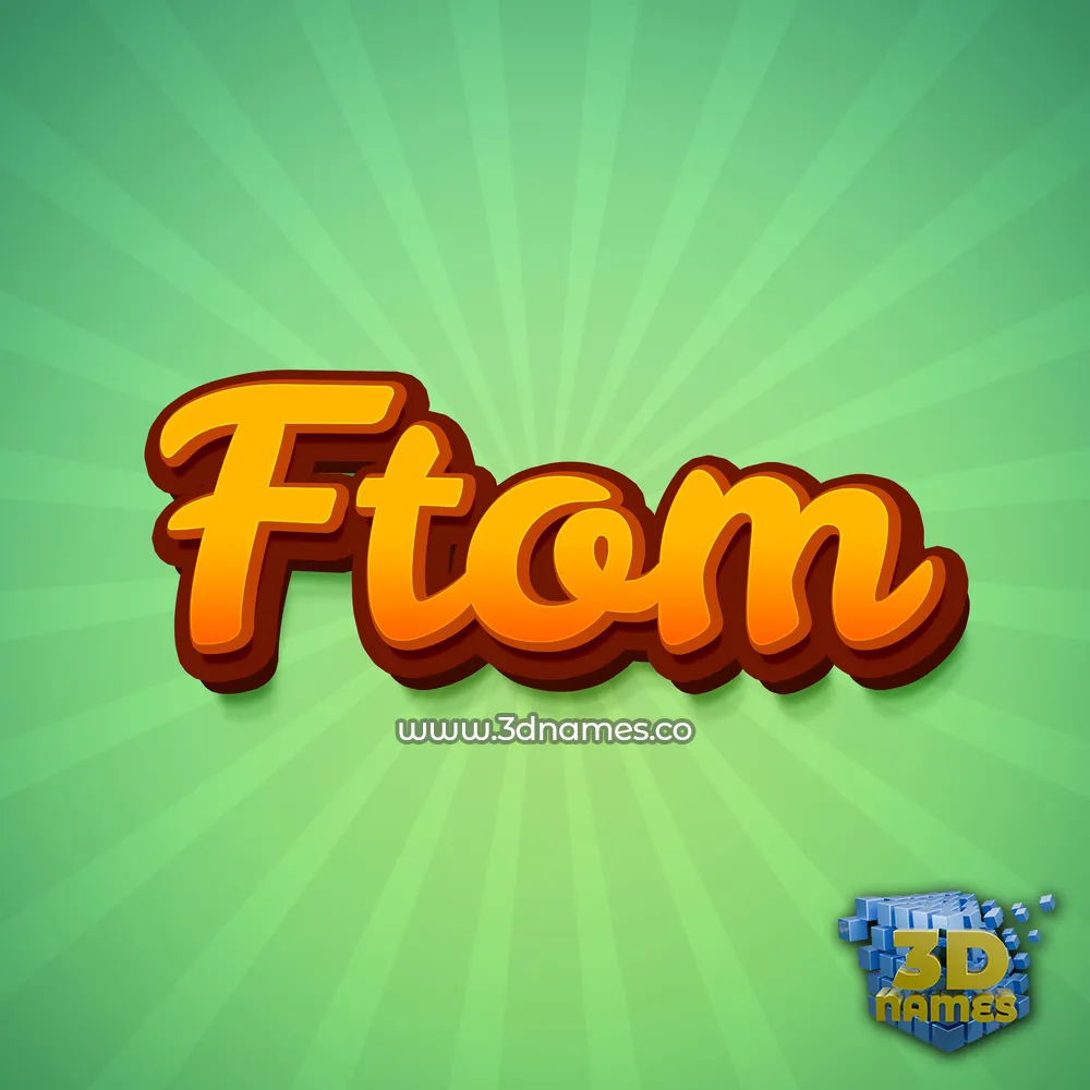 ftom in Green Rays style - 3D name wallpaper