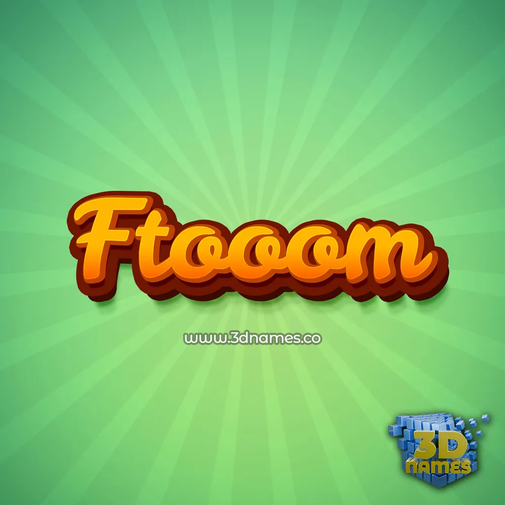 ftooom in Green Rays style - 3D name wallpaper