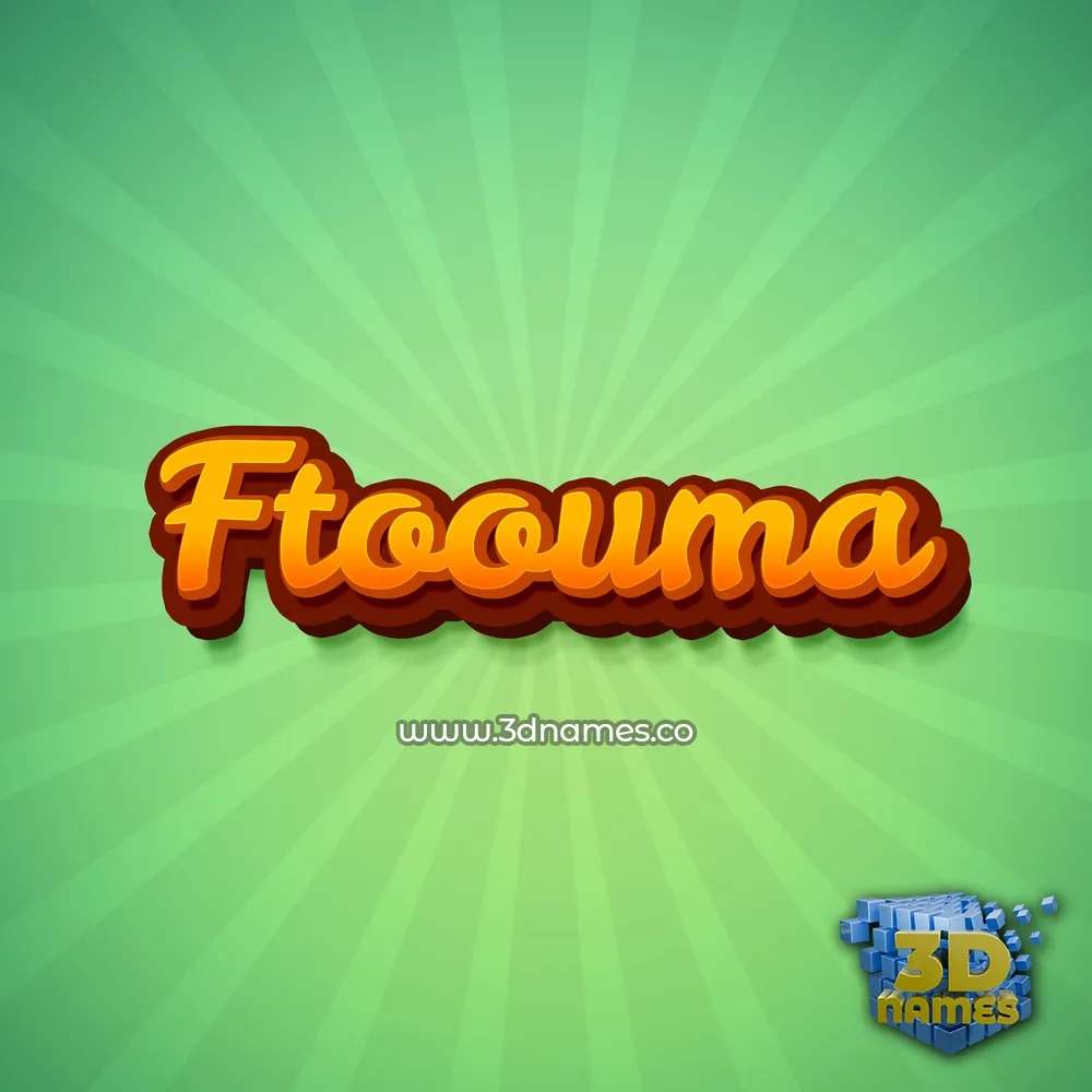 ftoouma in Green Rays style - 3D name wallpaper