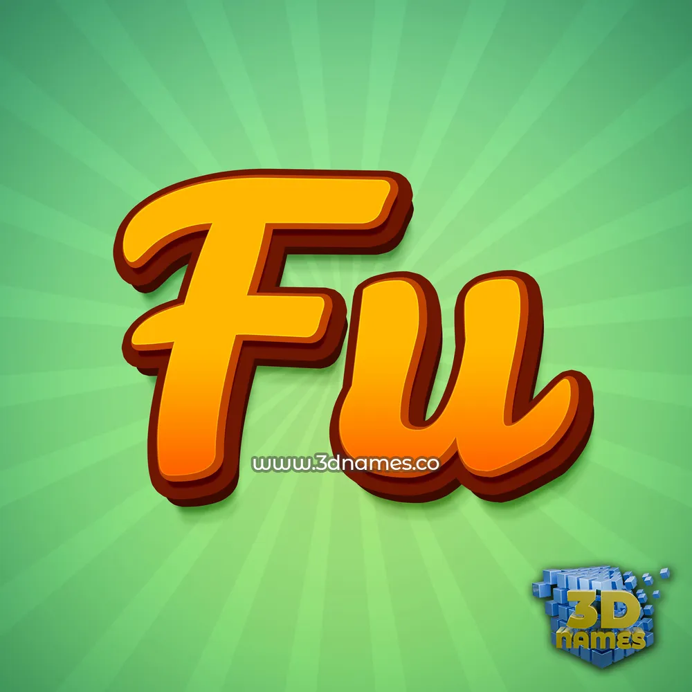 fu in Green Rays style - 3D name wallpaper