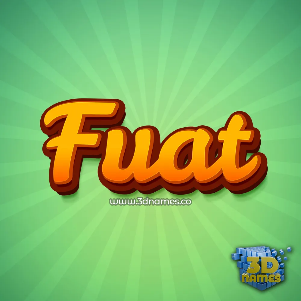 fuat in Green Rays style - 3D name wallpaper