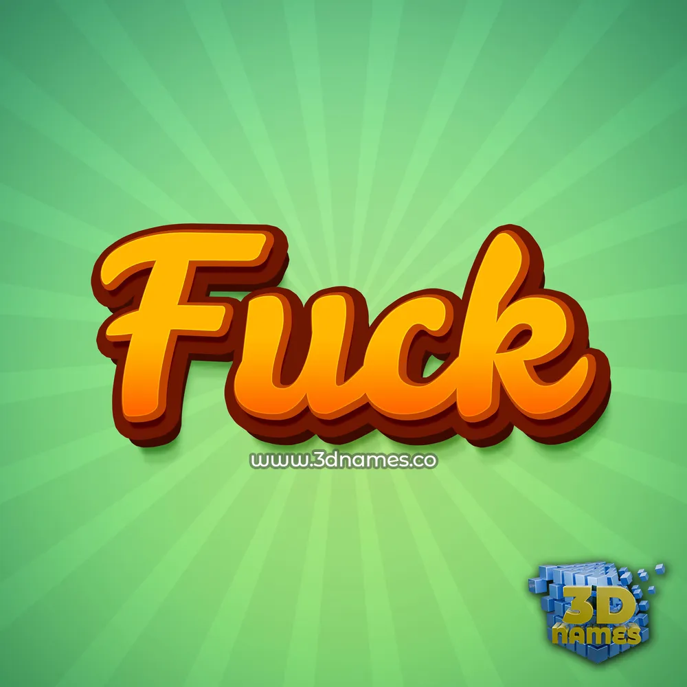 fuck in Green Rays style - 3D name wallpaper