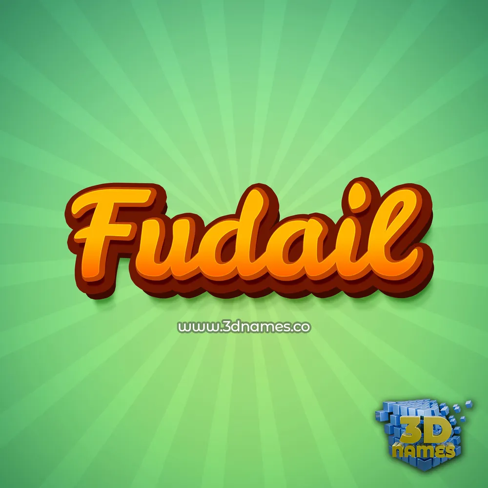 fudail in Green Rays style - 3D name wallpaper