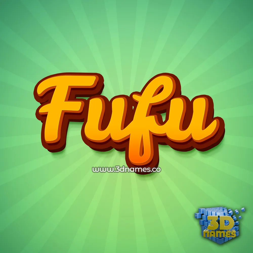 fufu in Green Rays style - 3D name wallpaper