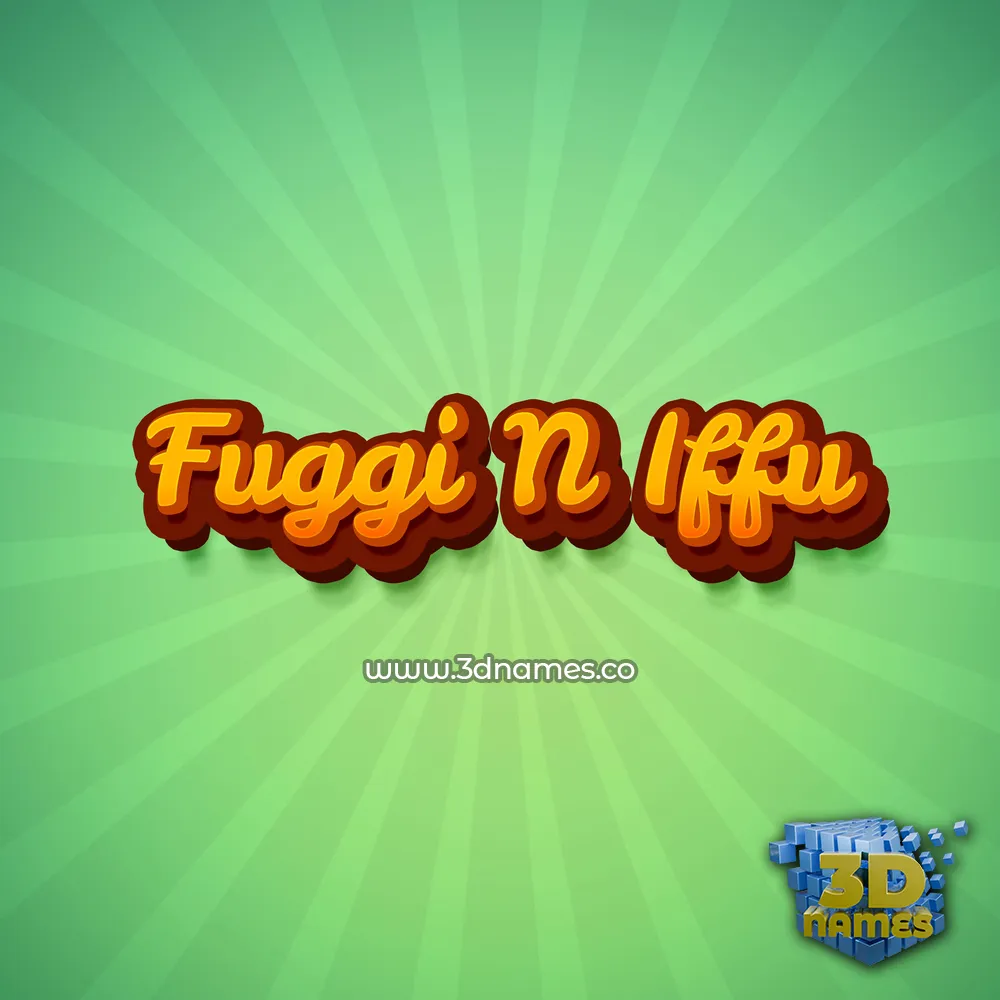 fuggi n iffu in Green Rays style - 3D name wallpaper