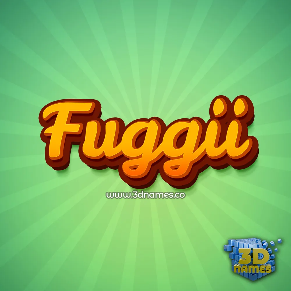 fuggii in Green Rays style - 3D name wallpaper