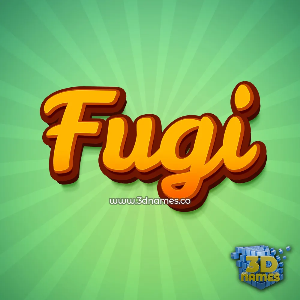 fugi in Green Rays style - 3D name wallpaper