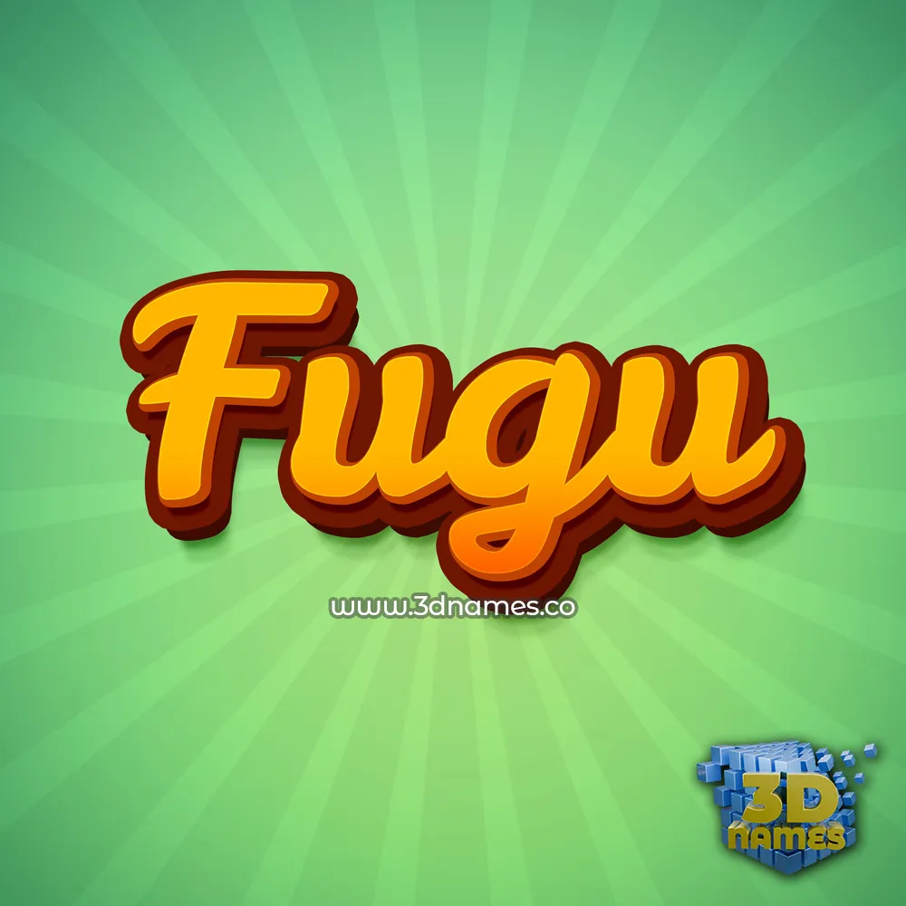 fugu in Green Rays style - 3D name wallpaper