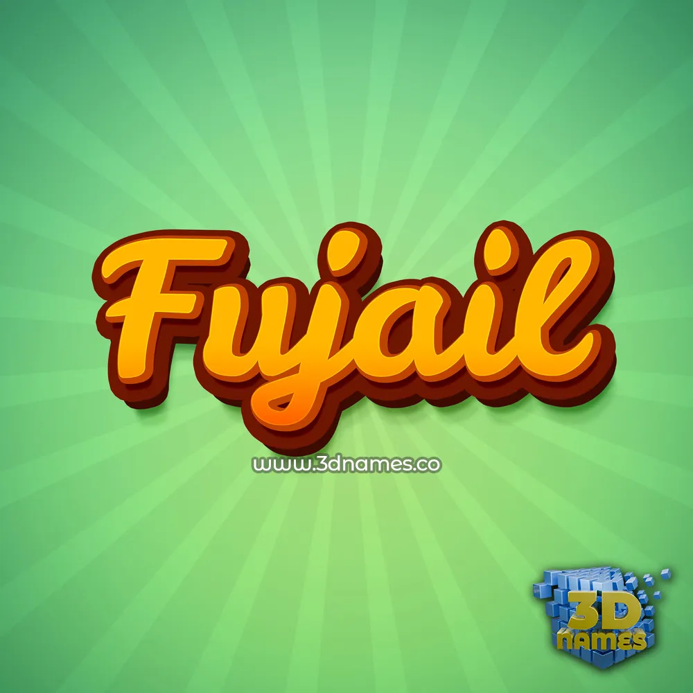 fujail in Green Rays style - 3D name wallpaper