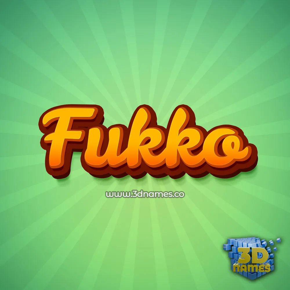 fukko in Green Rays style - 3D name wallpaper
