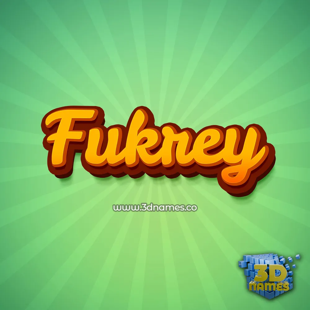 fukrey in Green Rays style - 3D name wallpaper