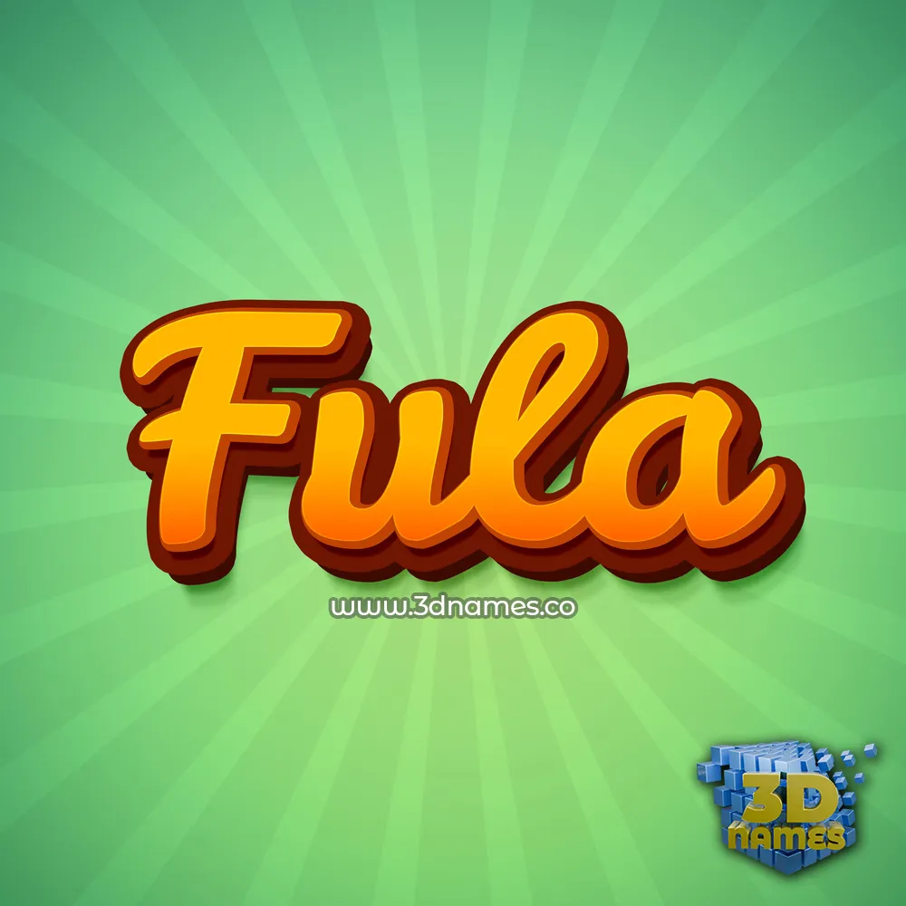 fula in Green Rays style - 3D name wallpaper