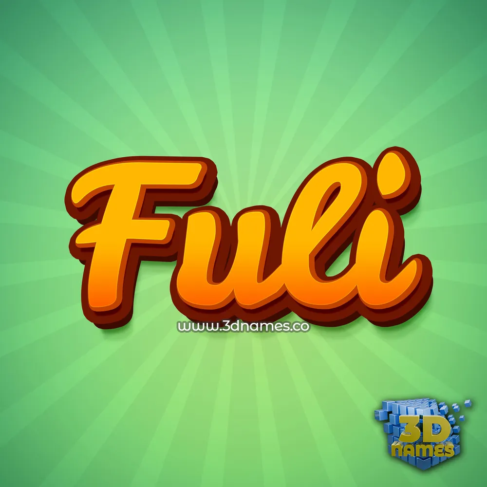 fuli in Green Rays style - 3D name wallpaper