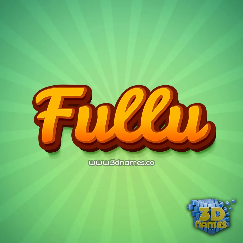 fullu in Green Rays style - 3D name wallpaper