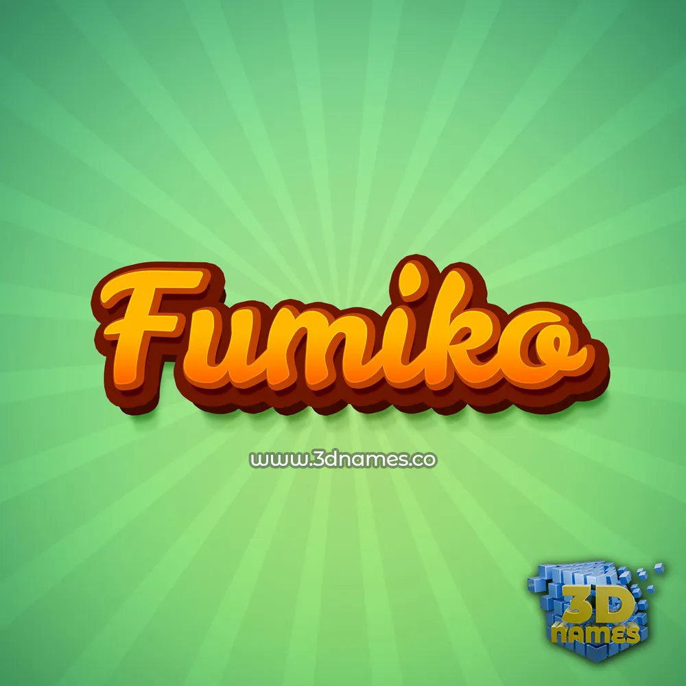 fumiko in Green Rays style - 3D name wallpaper