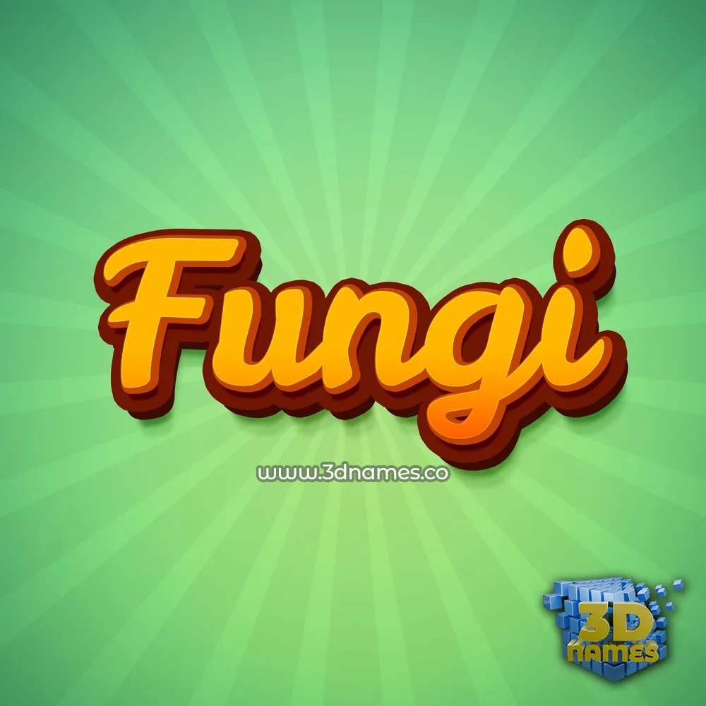 fungi in Green Rays style - 3D name wallpaper