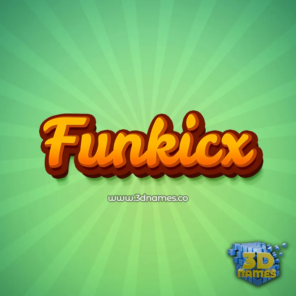 funkicx in Green Rays style - 3D name wallpaper