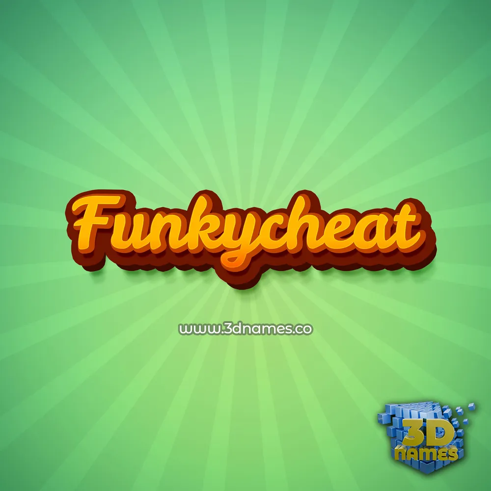 funkycheat in Green Rays style - 3D name wallpaper