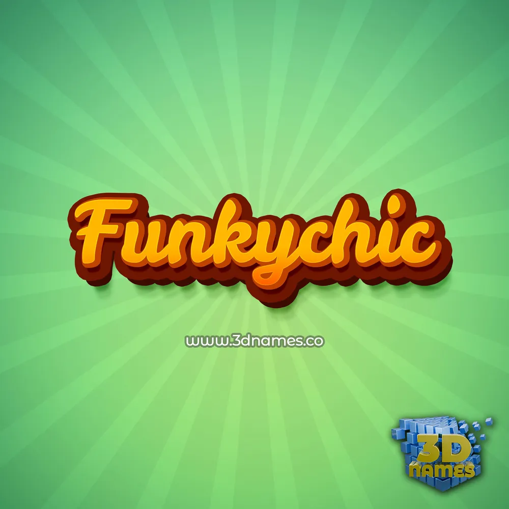 funkychic in Green Rays style - 3D name wallpaper