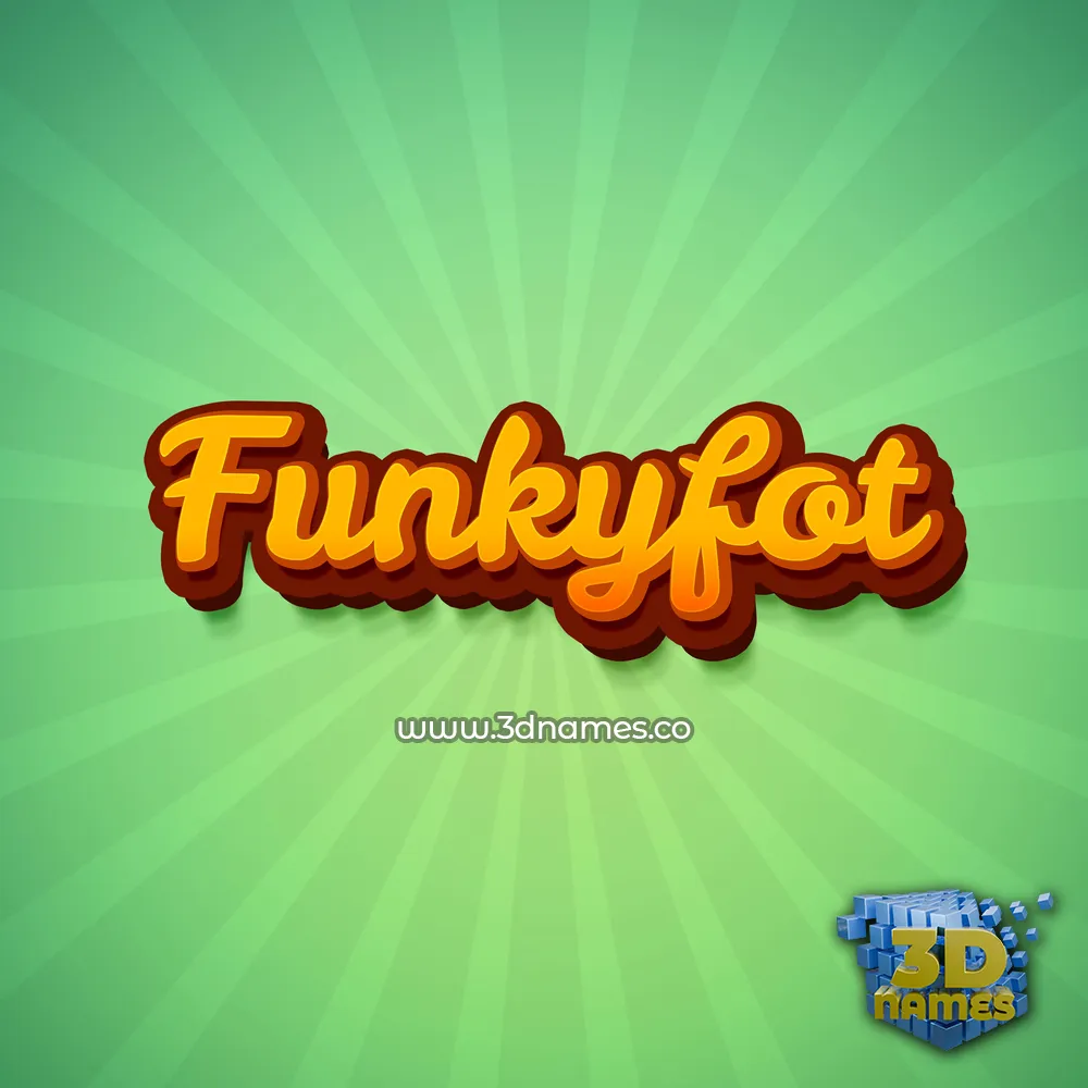 funkyfot in Green Rays style - 3D name wallpaper