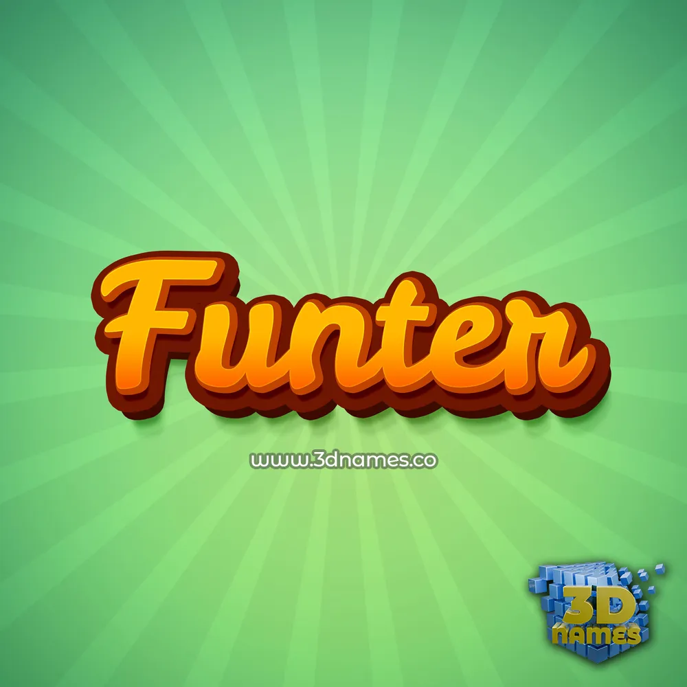 funter in Green Rays style - 3D name wallpaper