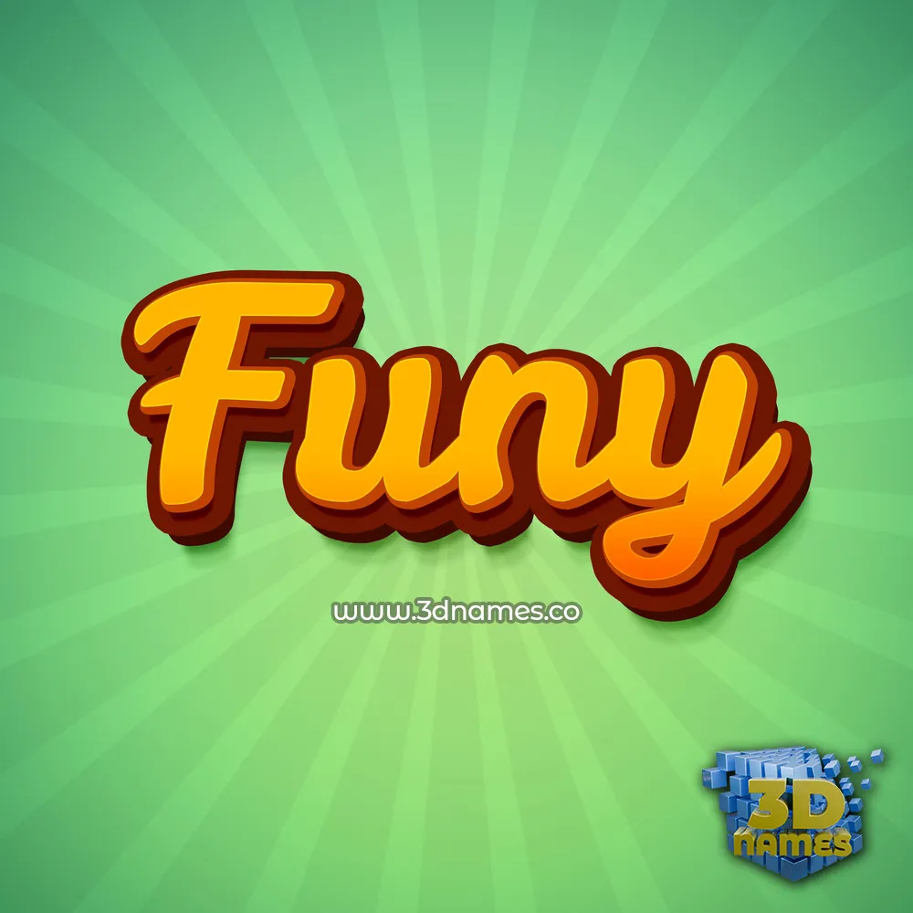 funy in Green Rays style - 3D name wallpaper