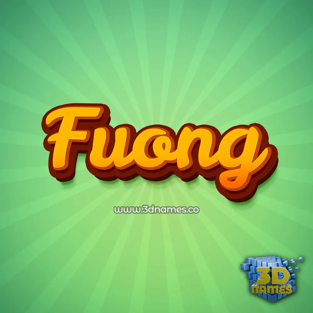 fuong in Green Rays style - 3D name wallpaper