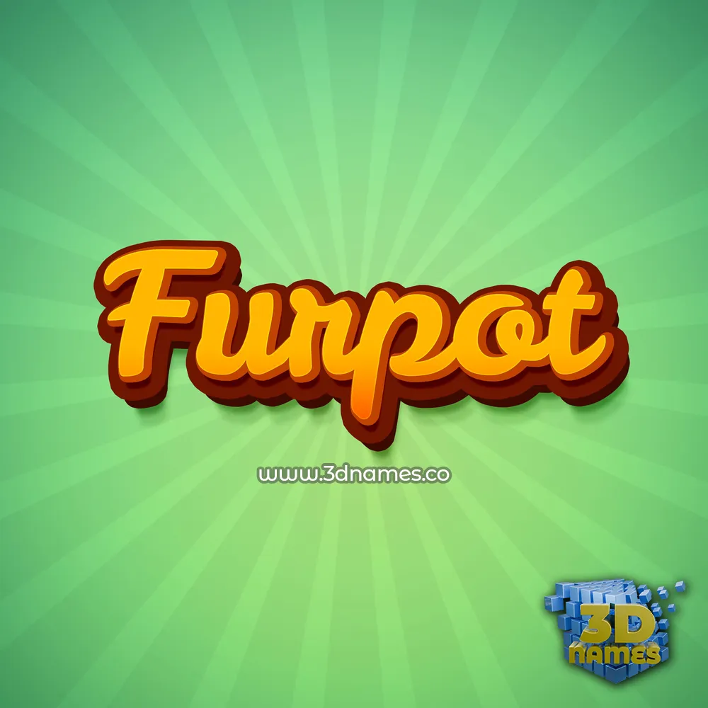 furpot in Green Rays style - 3D name wallpaper