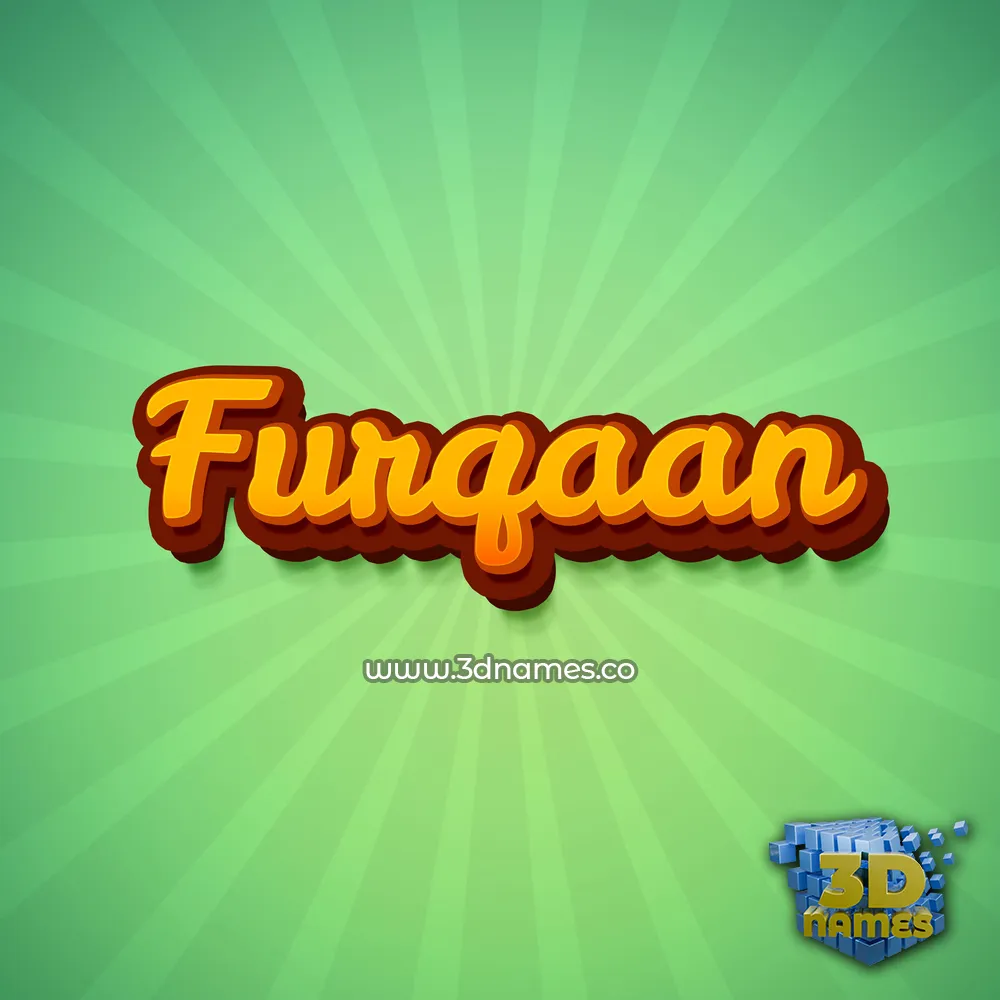 furqaan in Green Rays style - 3D name wallpaper