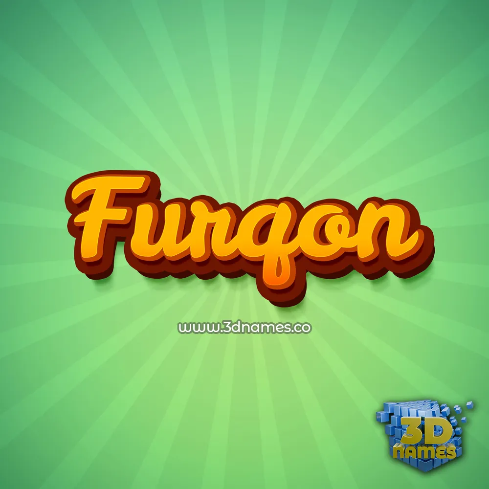 furqon in Green Rays style - 3D name wallpaper