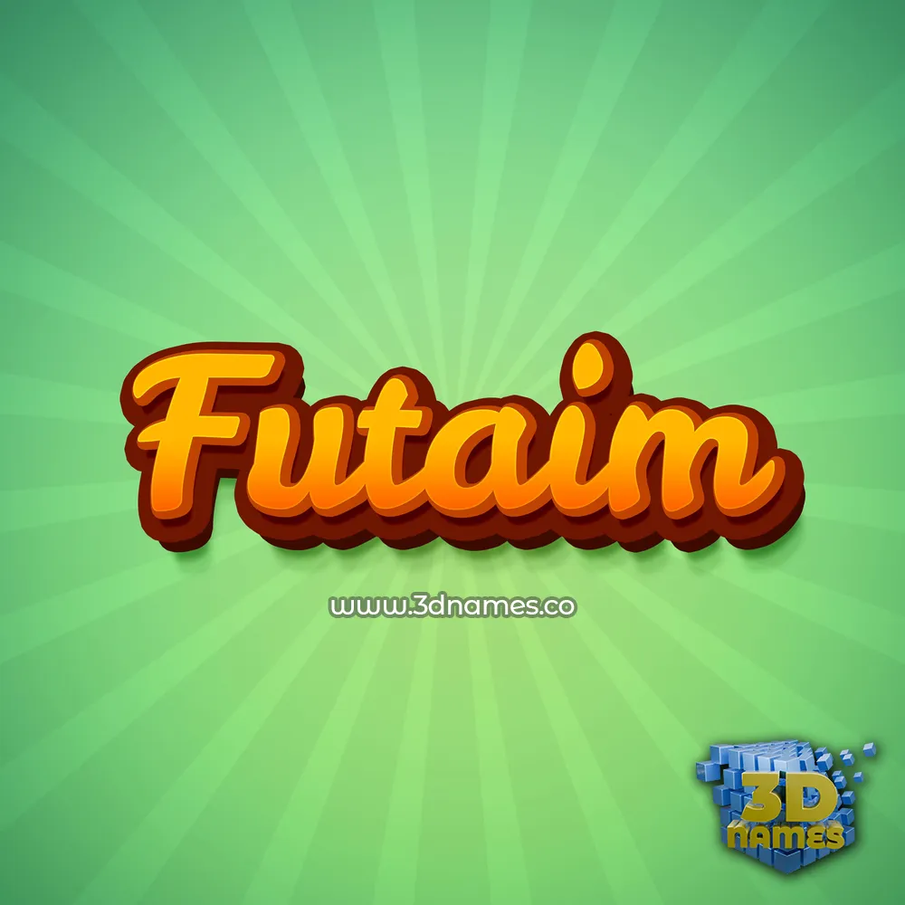 futaim in Green Rays style - 3D name wallpaper
