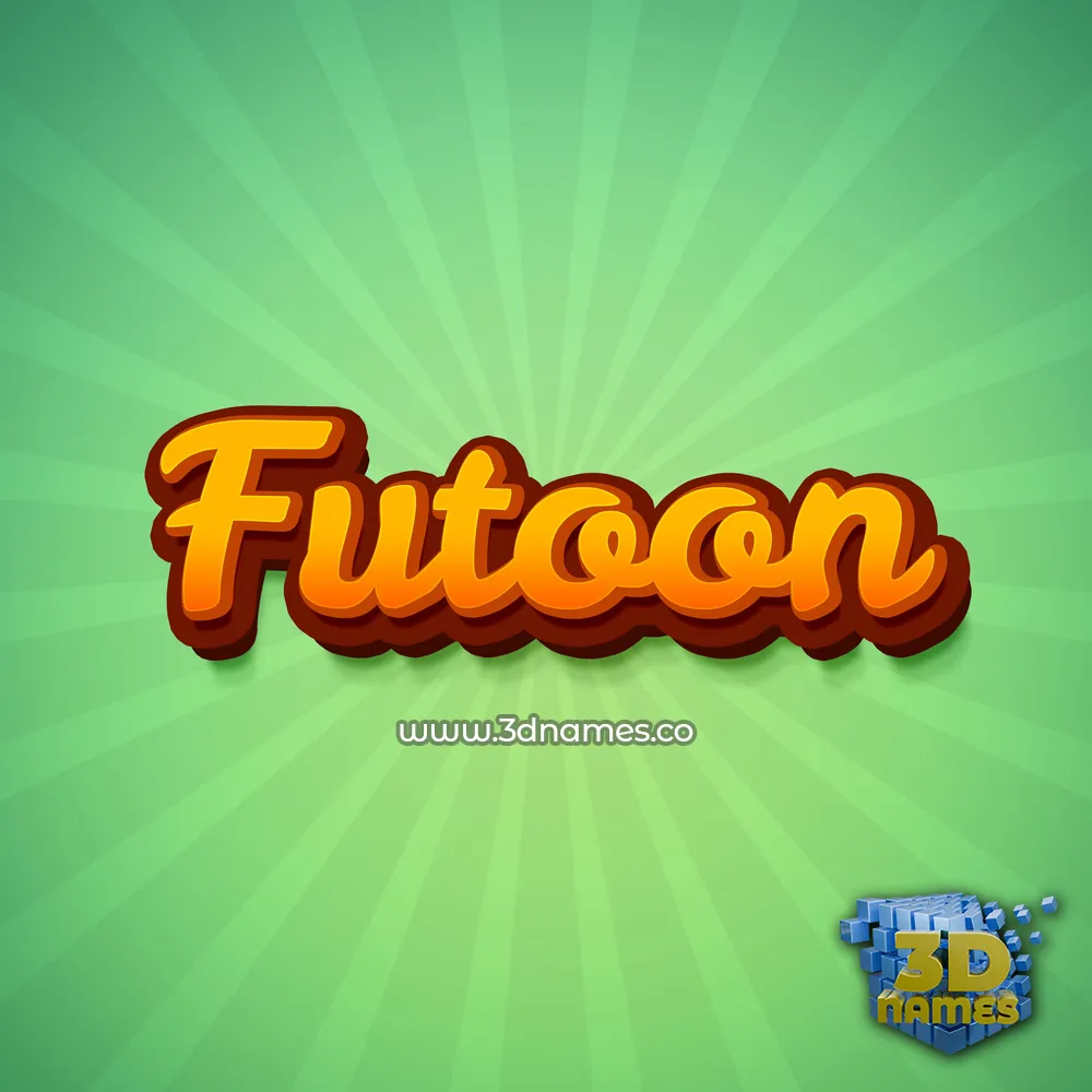 futoon in Green Rays style - 3D name wallpaper