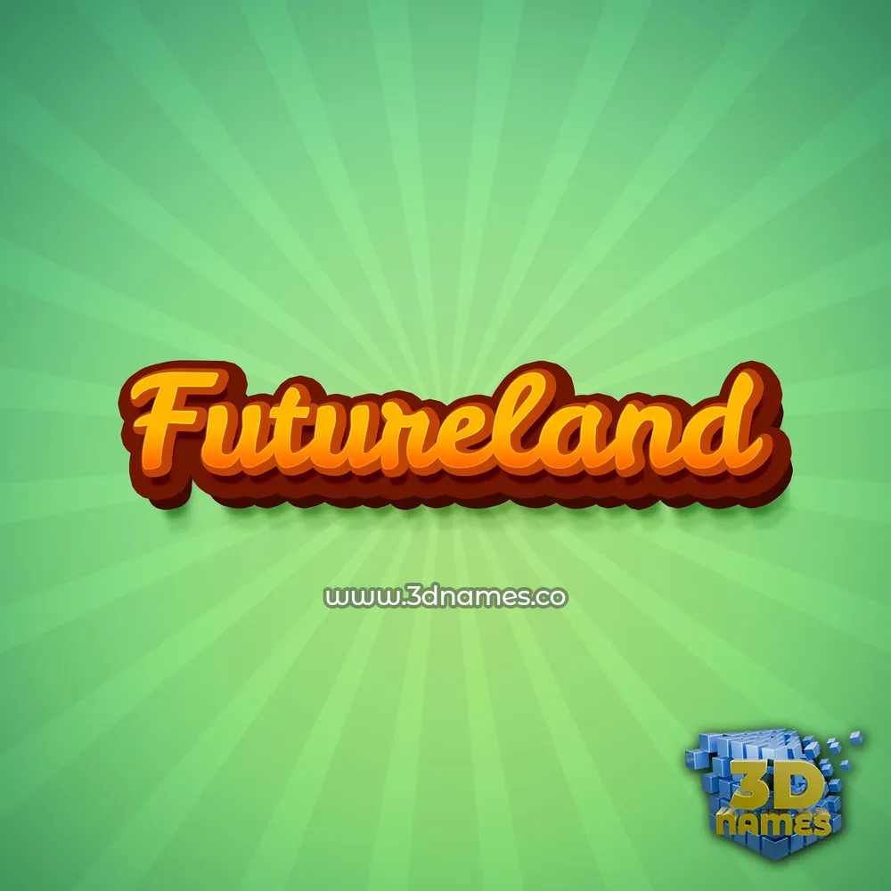 futureland in Green Rays style - 3D name wallpaper