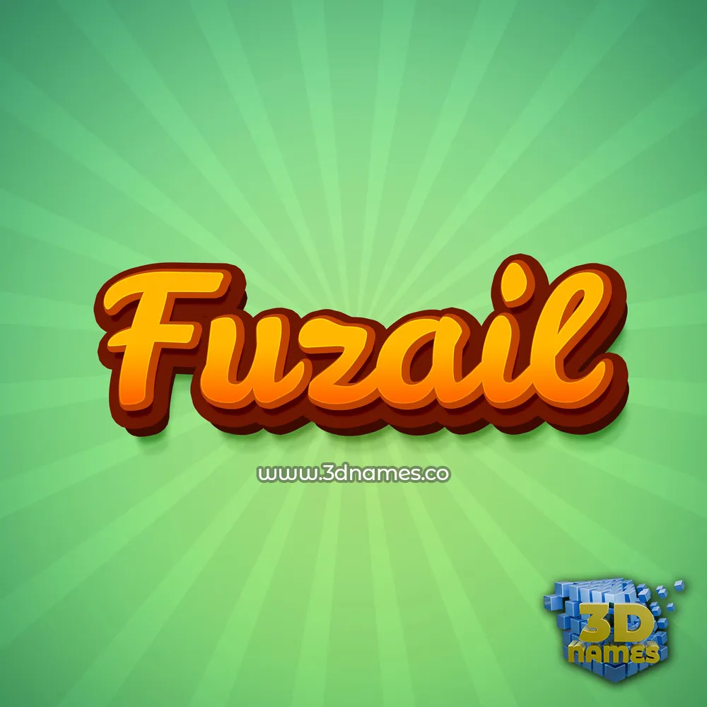 fuzail in Green Rays style - 3D name wallpaper
