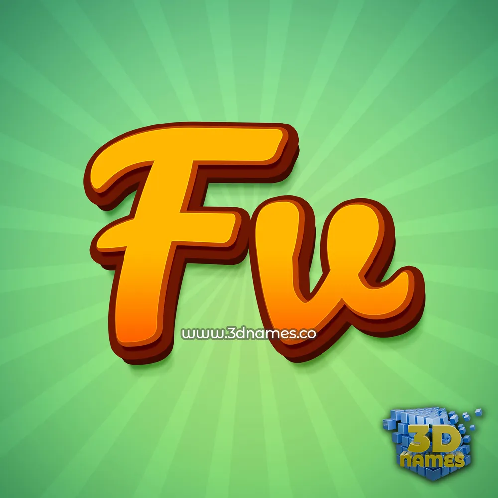fv in Green Rays style - 3D name wallpaper