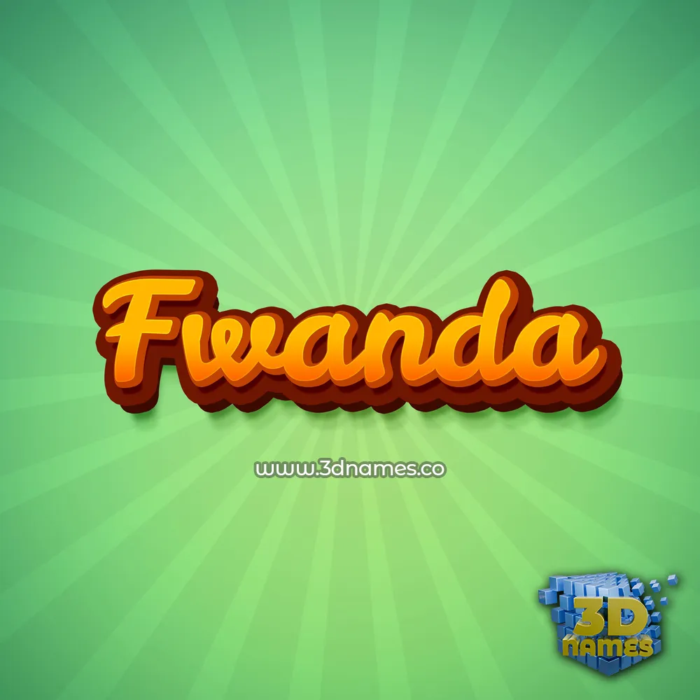 fwanda in Green Rays style - 3D name wallpaper