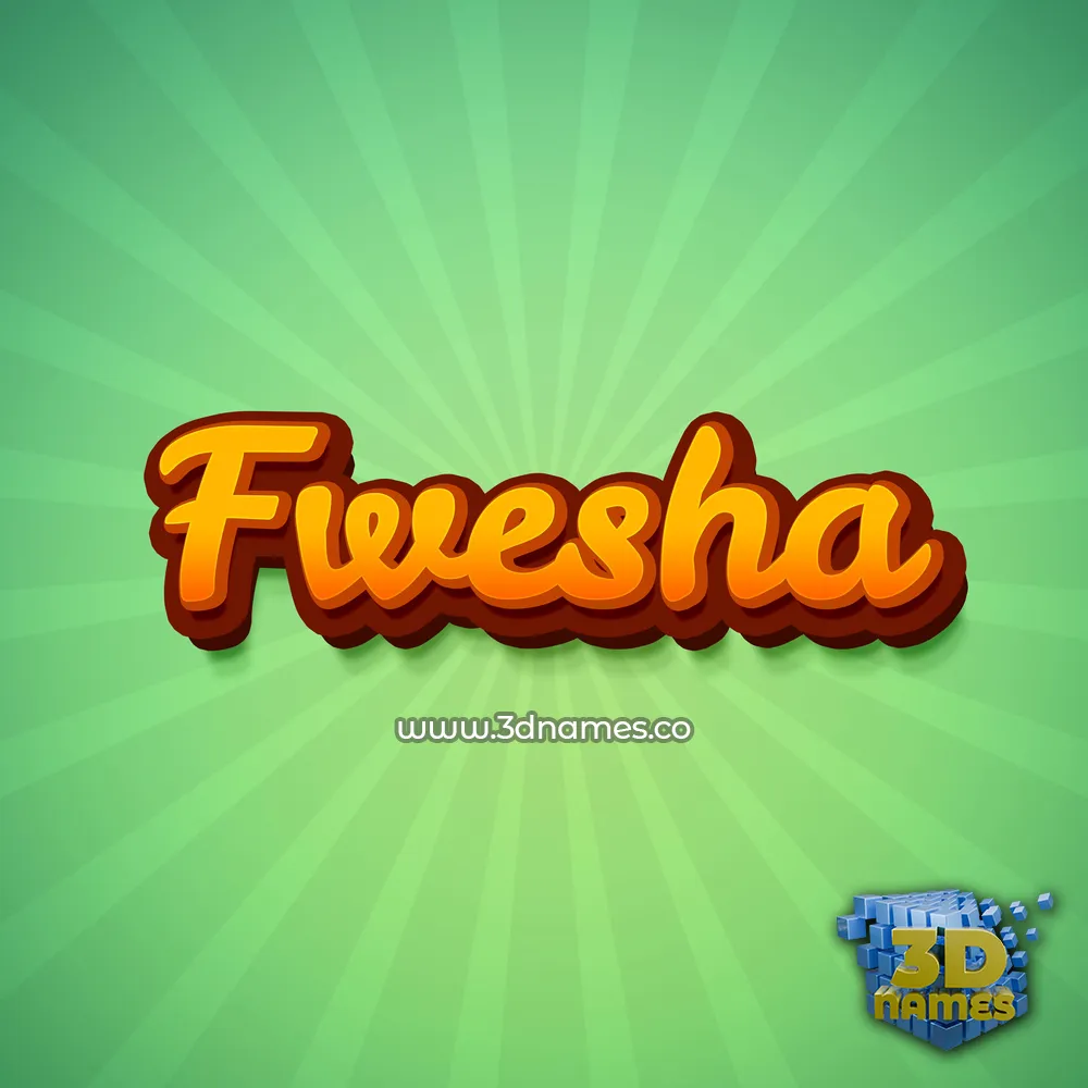 fwesha in Green Rays style - 3D name wallpaper