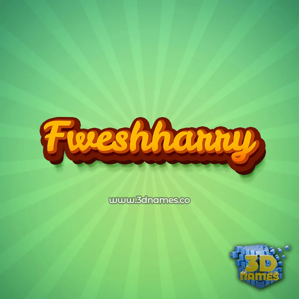 fweshharry in Green Rays style - 3D name wallpaper