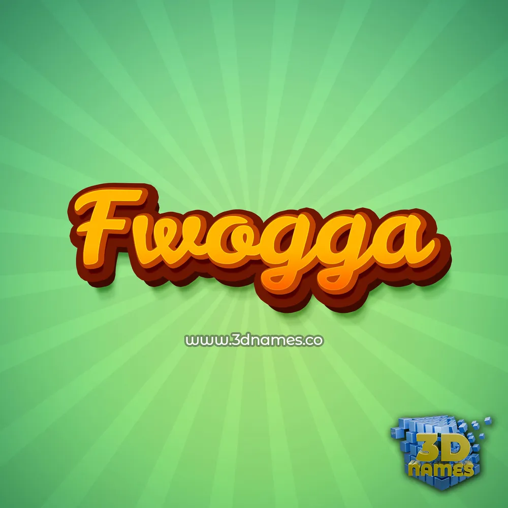 fwogga in Green Rays style - 3D name wallpaper