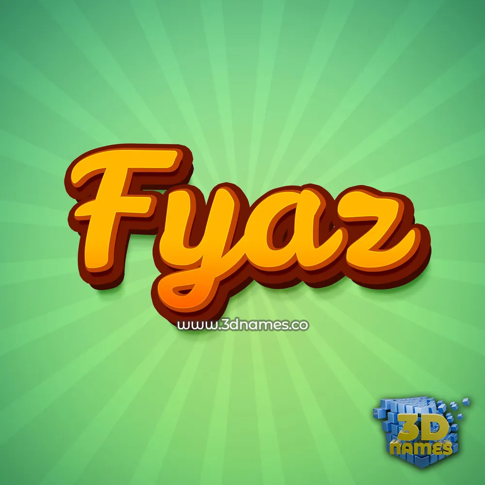 fyaz in Green Rays style - 3D name wallpaper