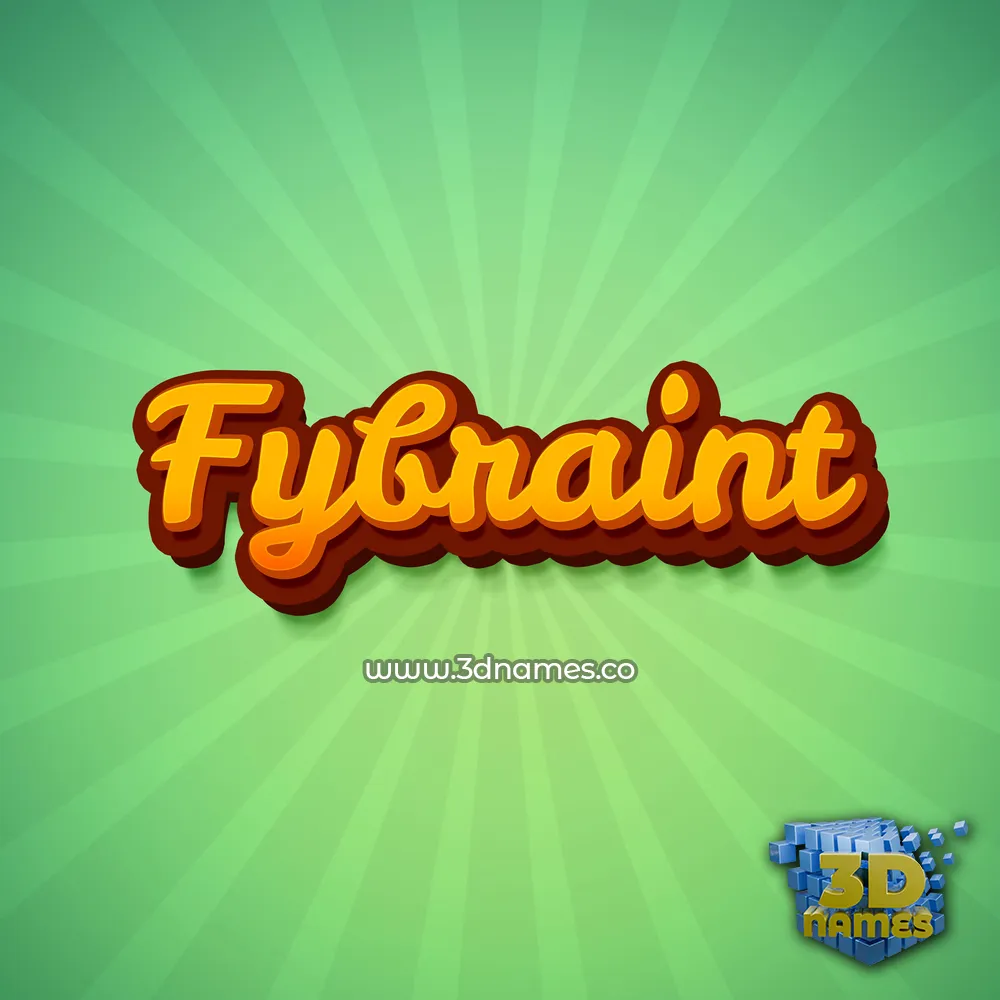 fybraint in Green Rays style - 3D name wallpaper