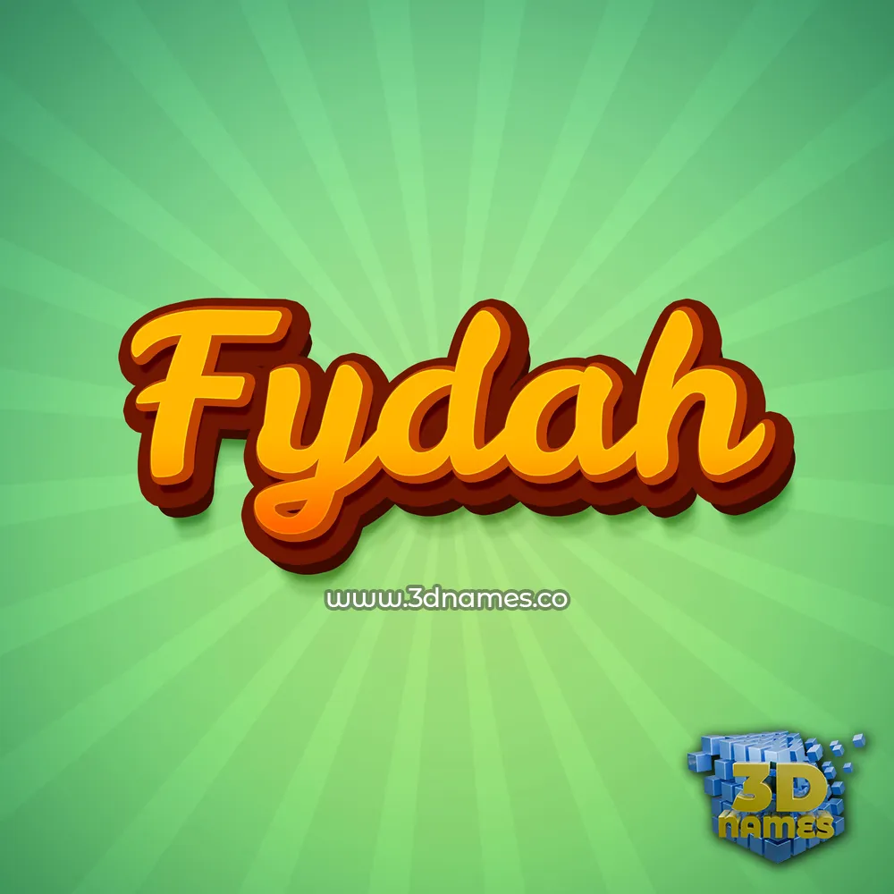 fydah in Green Rays style - 3D name wallpaper