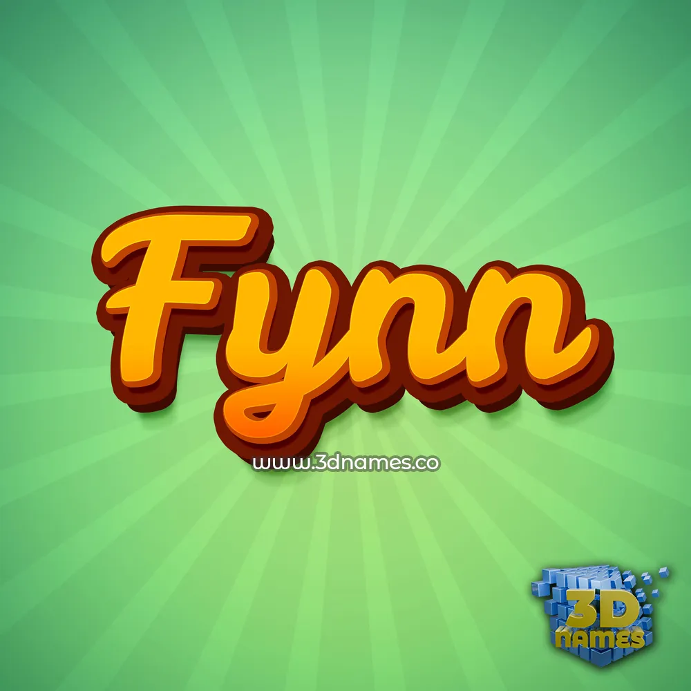 fynn in Green Rays style - 3D name wallpaper