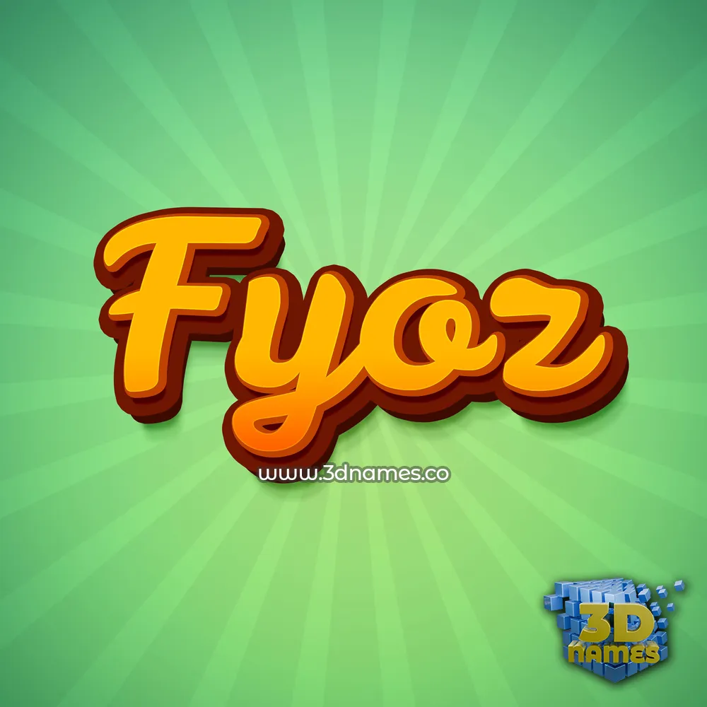 fyoz in Green Rays style - 3D name wallpaper